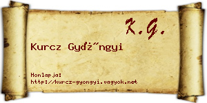 Kurcz Gyöngyi névjegykártya